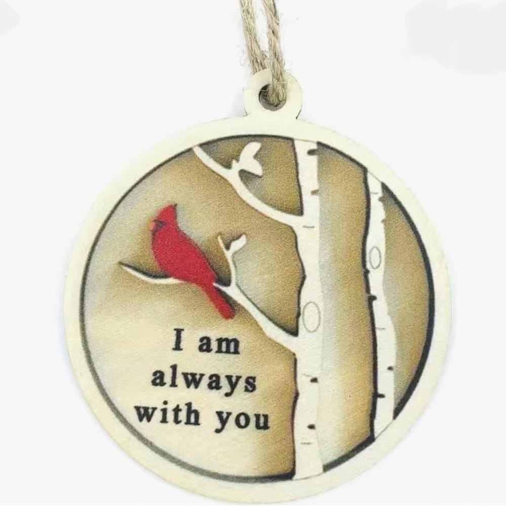 Wooden Red Cardinal Christmas Ornament Memorial Keepsakes Family Gift